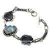 Mystic Rainbow Topaz Amethyst Gemstone 925 Silver Plated Bracelet 6-8"