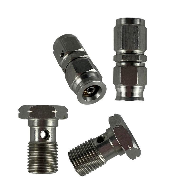 1pc Motorcycle Hydraulic Brake Hose Stainless Steel Rotary Oil Pipeline Joint Auto Banjo Fitting Oil Line Adaptor Universal