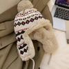 Knitted Fluzzy Russain Hat Trapper Earflap Outdoor Ski Cap  Male Female Thick Warm Winter Beanie Hat Fur Pompom Bomber Hat