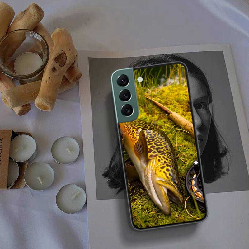 Чехол для телефона для ловли нахлыстом на коричневую форель для Samsung A16 A26 A36 A56 Galaxy A02S A12 A52S A13 A23 A33 A53 A54 A34 A24 A14 A22 A32 A42