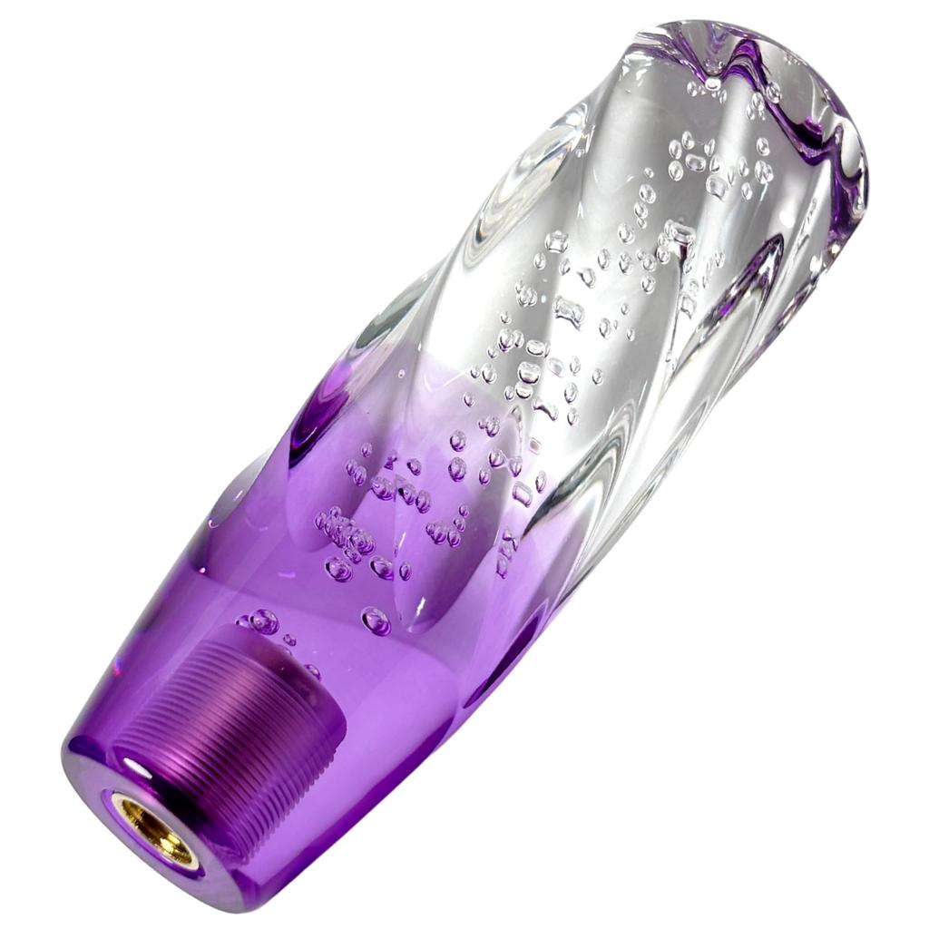 Tonra Crystal Shift Knob Shift Knob Universal Adapter M8 M10 M12 45x150mm 280g MT AT Car Twist Transparent X Purple