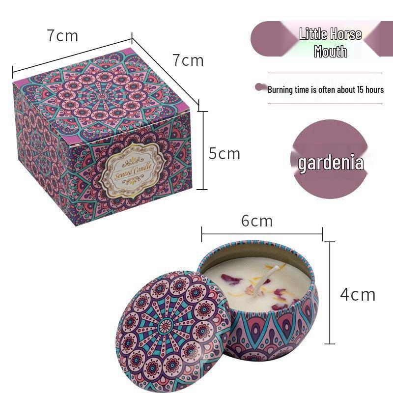 Ароматическая свеча в жестяной банке с сухоцветами - Долгоиграющий, романтичный аромат для спальни и для устранения запаха дома