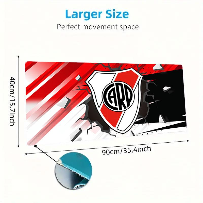 River Plate Mouse Pad, Large Gaming Desk Mat, Non-slip XXL Mousepad for Laptop & Tablet, Mini PC Playmat with Stitched Edges