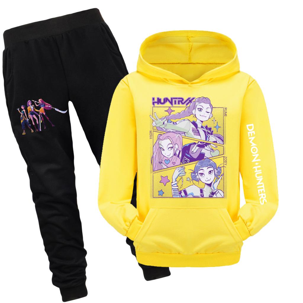 Children's Hooded Top And Pants Two-piece Tracksuit Set Long-sleeved Printed Sweatshirt Set