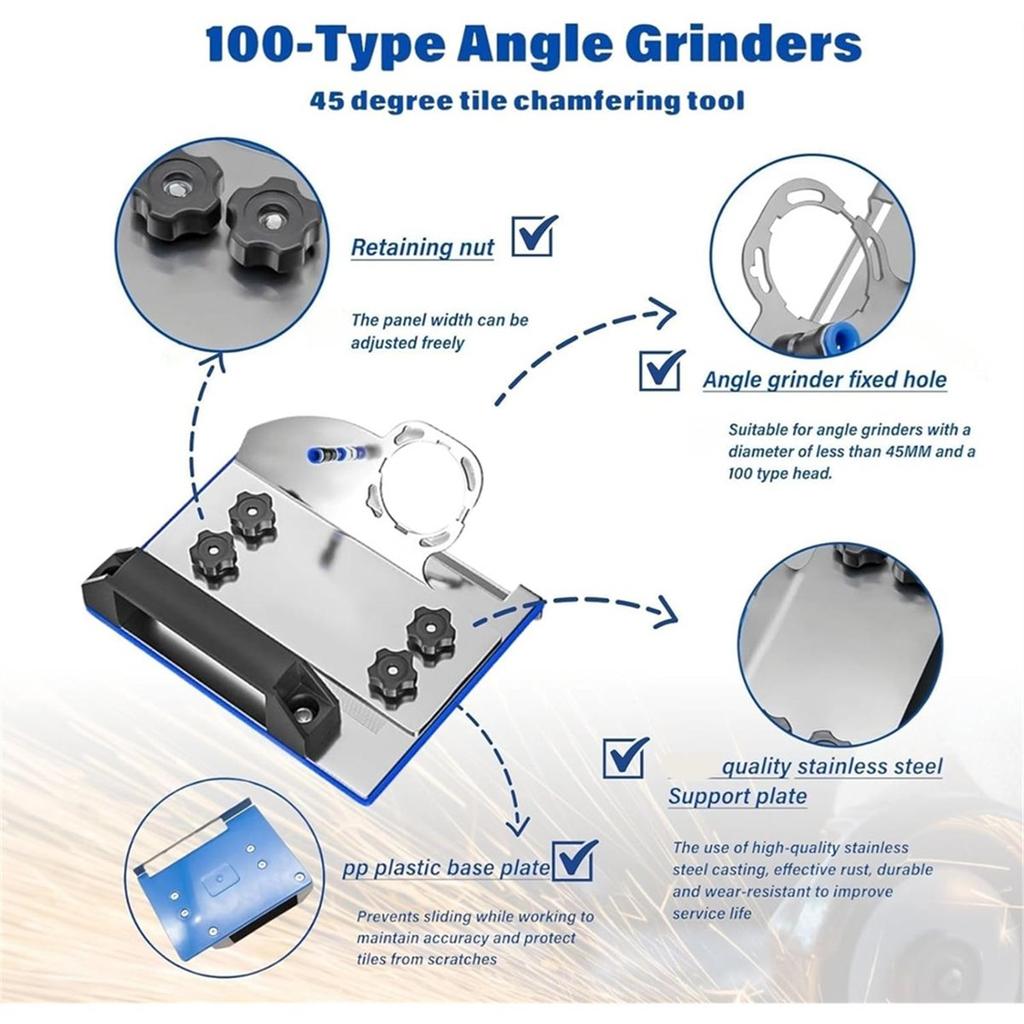 Инструмент для снятия фаски с плитки под 45 градусов, Насадка для УШМ для резки плитки под углом 45 градусов