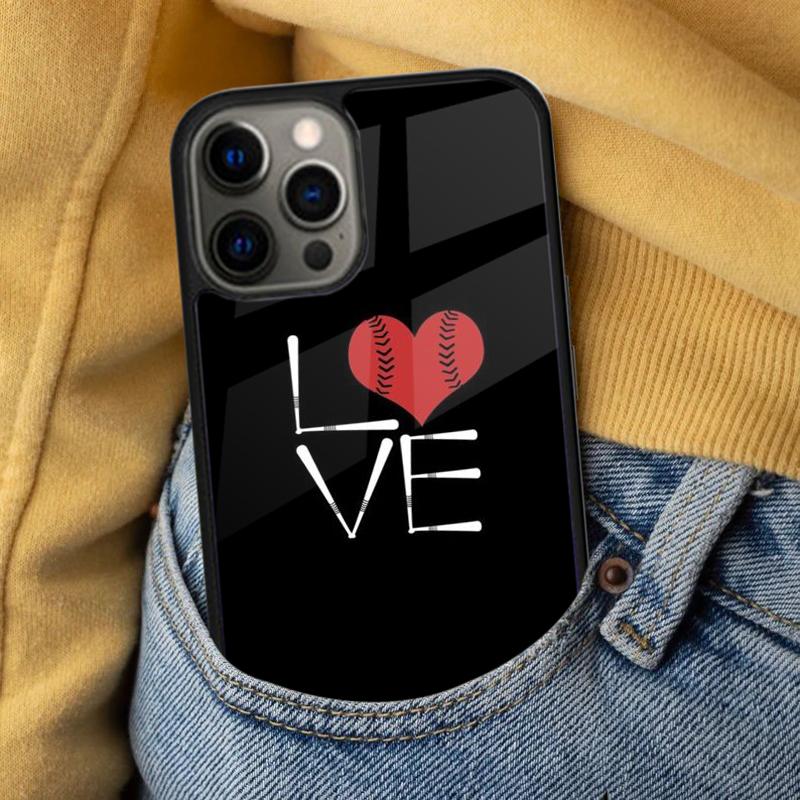 Love Baseball Sport Soft Phone Case for iPhone 17 Air 16e Pro max 15 Pro 13 14 Plus 11 12 MagSafe Magnetic Coque