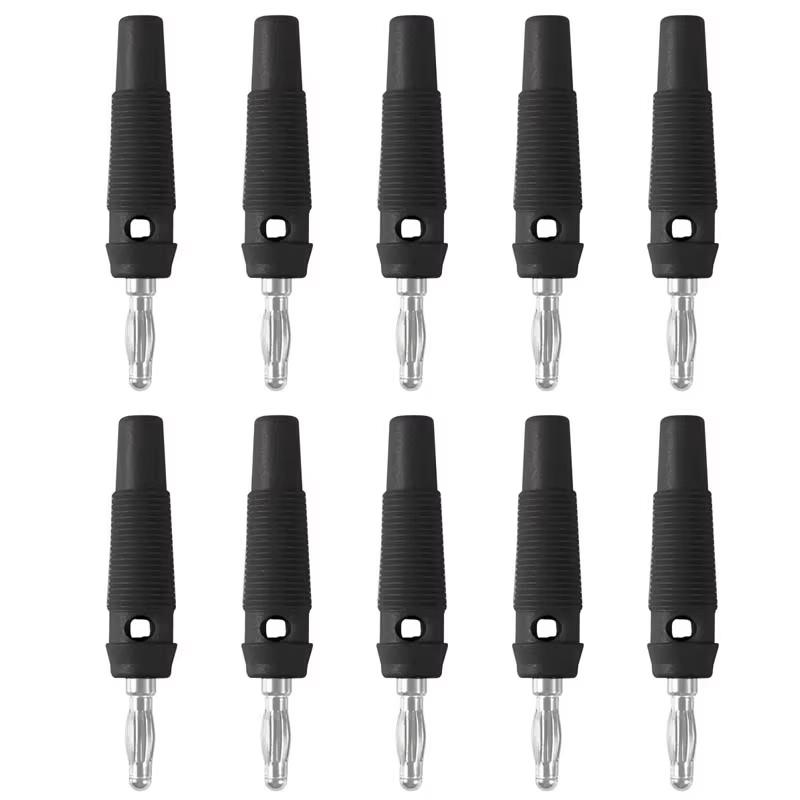 10Pcs High Current Screw Type 4mm Banana Plugs Male Stackable Connector Speaker Cable Adapter 4mm High Current Banana Plugs
