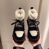 Women's Snow Boots Winter Plush Warm Cotton Shoes Fashion Lacing Thick Soled Short Boots Height Increase Cold Proof Cotton Boots