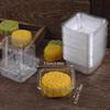 100Pcs Square Moon Cake Trays Mooncake Packaging Box Without Cover Food Container Holder Gold Plastic Cake Box For Cookie