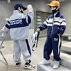 Fashion Boys Clothing Set Spring Autumn Patchwork Zipper Coat Pants 2Pcs for 4-12 Years Kids Tracksuits Teenager Casual Outfits