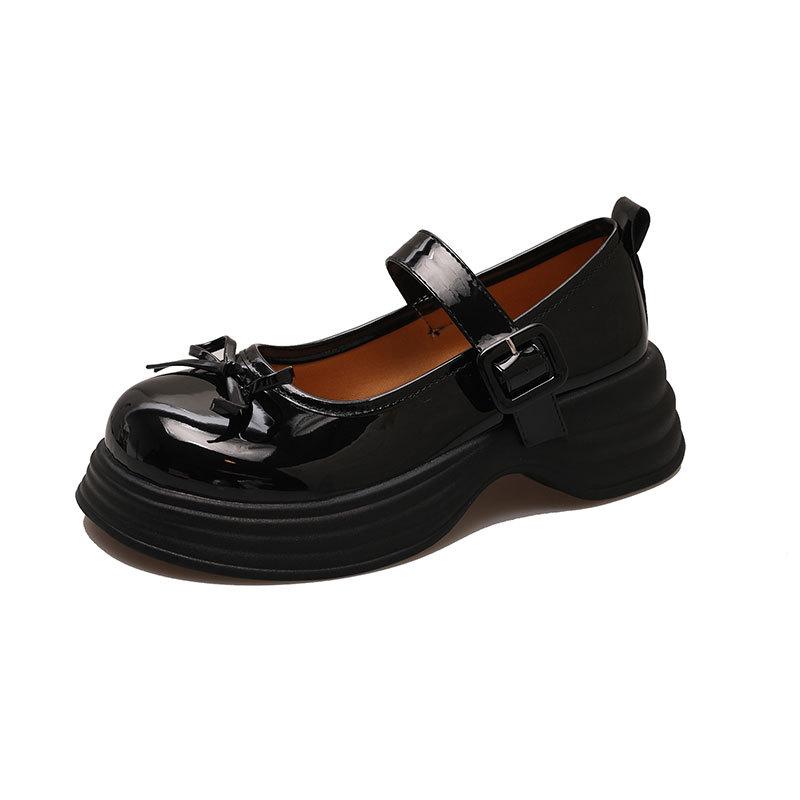 Fashion 2024 Chunky Platform Mary Jane Shoes for Women Patent Leather Fashion Bowknot Ankle Strap Pumps Woman Thick Bottom Lolita Shoes
