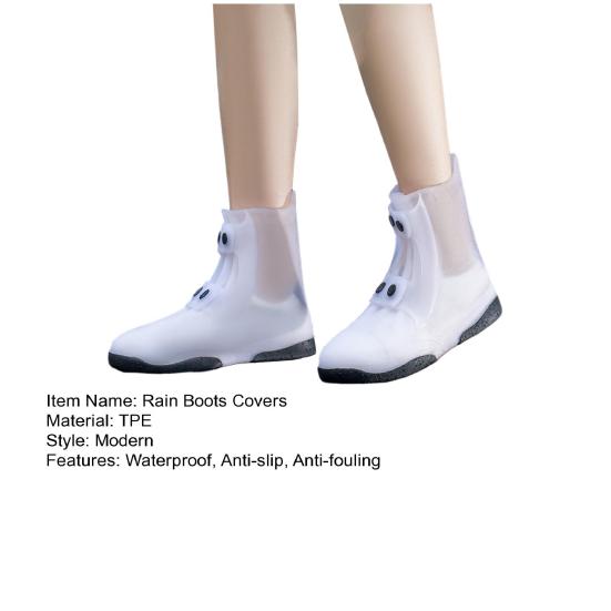 1 Pair Unisex Rain Boots Covers Waterproof Thickened Leakproof Anti-skid One-piece Moulding