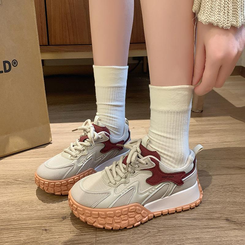 Мода осень 2024 новые дышащие сетчатые женские спортивные туфли на шнуровке повседневные кроссовки большого размера для женщин Zapatillas De Mujer