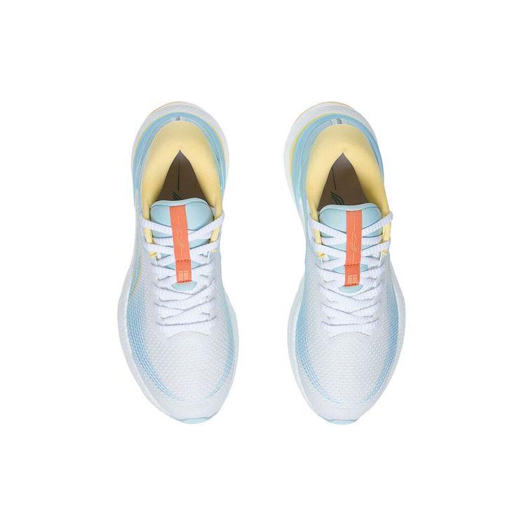 Li-Ning Lightweight High Resilience Fabric Shock Absorption Non-Slip Wear-Resistant Low-Top Running Shoes Women Sneaker White Blue ARHS038-1