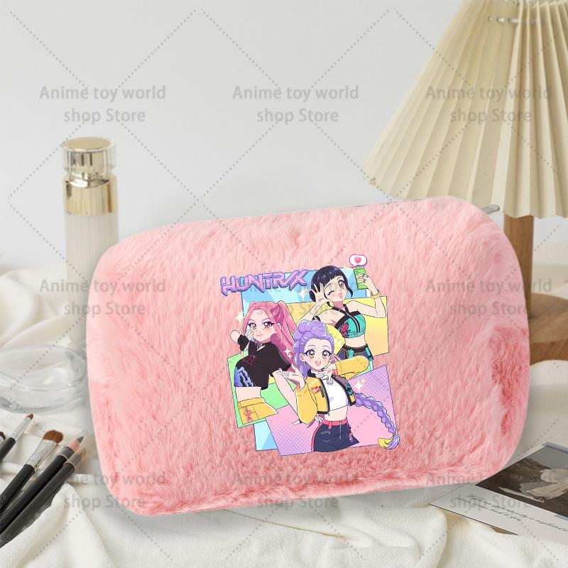 Kpop Demon Hunter Girls Women Plushes Cosmetic Bag New Makeup Bags Ladies Travel Organization Pouch Pink Pencil Case Gift