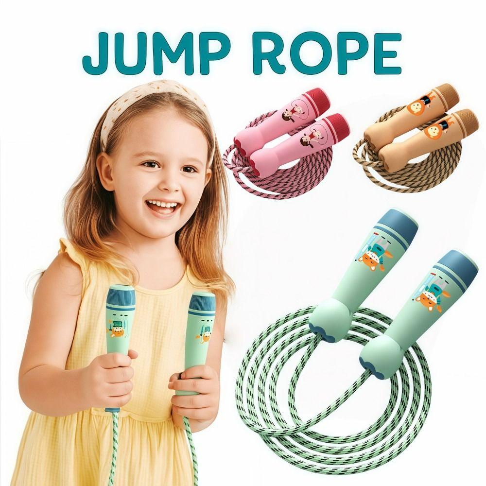 Wooden Handle Children's Skipping Rope Adjustable Students Jump Rope  For Fitness Outdoor Activity