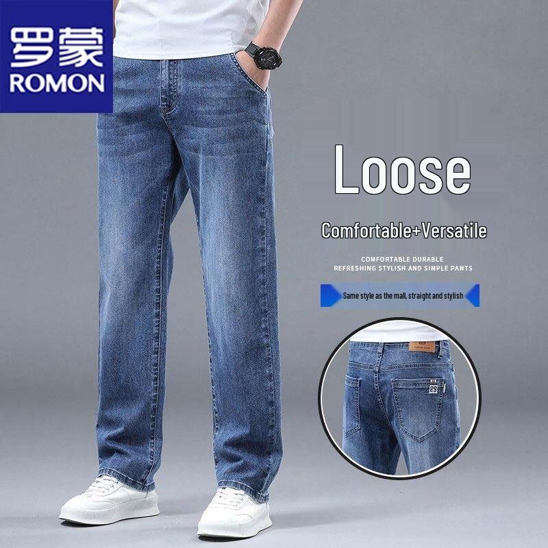 ROMON Men's Straight-Leg Casual Jeans