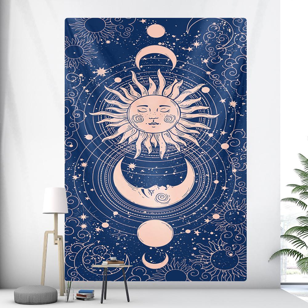 Tarot Psychedelic Scene Art Tapestry Occult Witchcraft Divination Wall Hanging Hippie Boho Decor Bedroom Home Decor