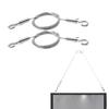 Set of 2 Adjustable Stainless Steel Picture Rail Wire Hooks, Wire Rope, Duct Rail Hooks, Height Adjustable, Fall Prevention Wire for Frames, Displays,