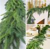 Гирлянда из норфолкской сосны с зеленой лозой - Реалистичная искусственная зеленая гирлянда для праздничного каминного портала, камина, стола, домашнего декора