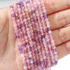 4x2 мм граненые бусины из натурального камня розового кварца, аметисты, аквамарины, бусины для изготовления ювелирных изделий