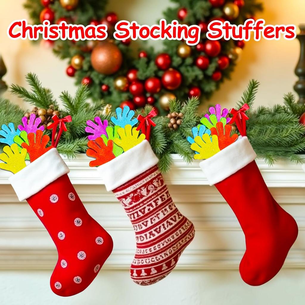 100PCS Glitter Sticky Hands Party Favors for Kids 4-8 8-12 Birthday Supplies Halloween Goodie Bag Stuffers Classroom Treasure Box Carnival Prizes