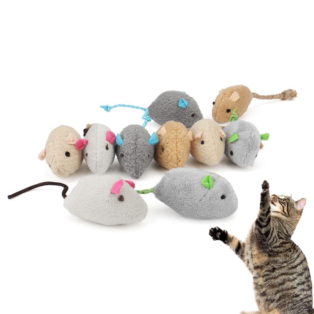 Random Color for Kitten Plush Interactive Cats Training Toy Simulated Mouse Fake Mice Catnip Toy