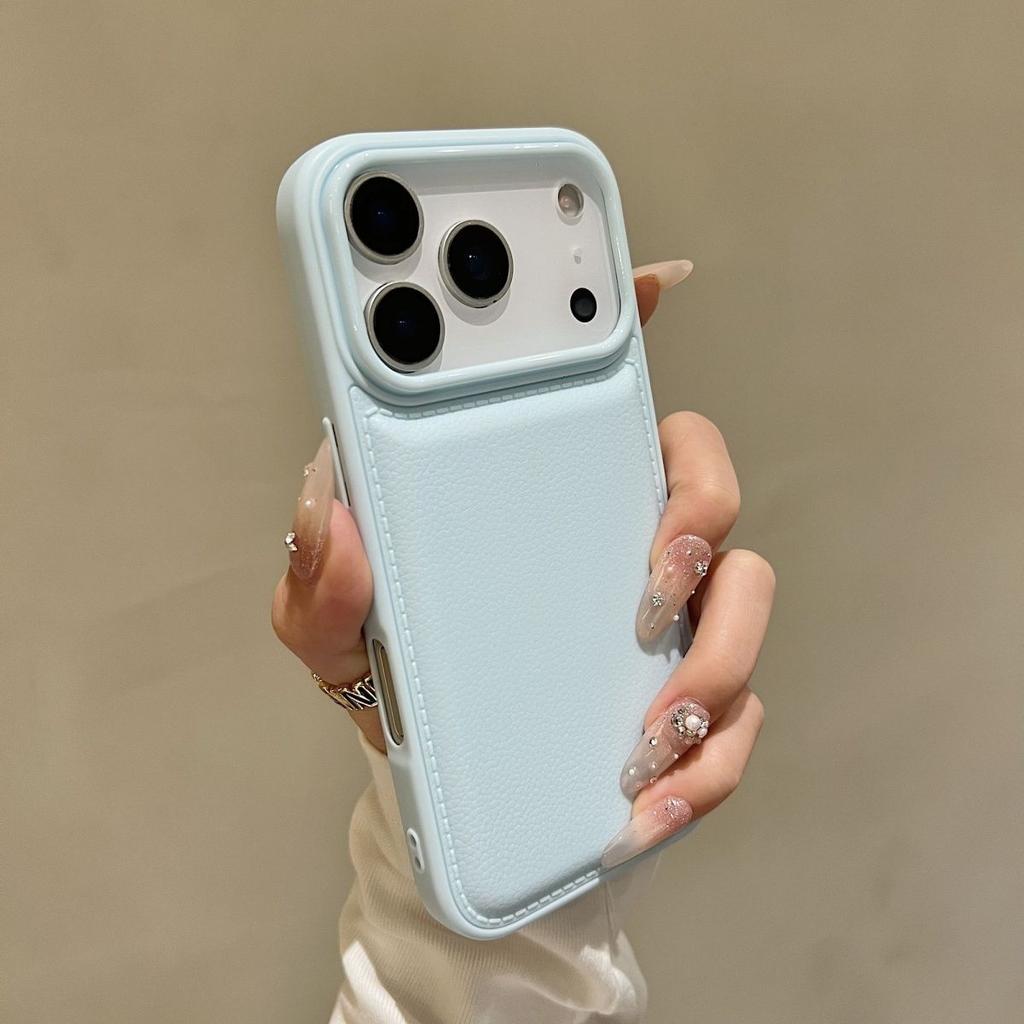 Роскошный Чехол для Телефона из Гладкой Барабанной Кожи Для iPhone 11 12 13 14 15 16 17 Pro Max Plus 17 Air Ударопрочный Бампер Чехол Покрытие