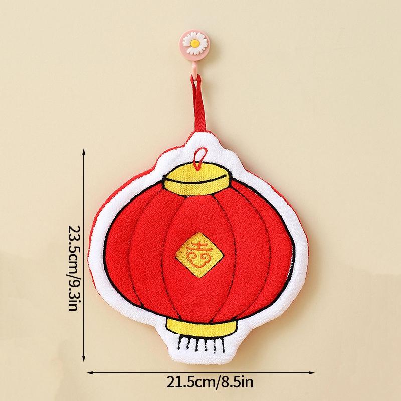 Spring Festival Hanging Towels Chinese New Year Hanging Towel Super Absorpted Wipe Cloth Kitchen Cleaning Towels