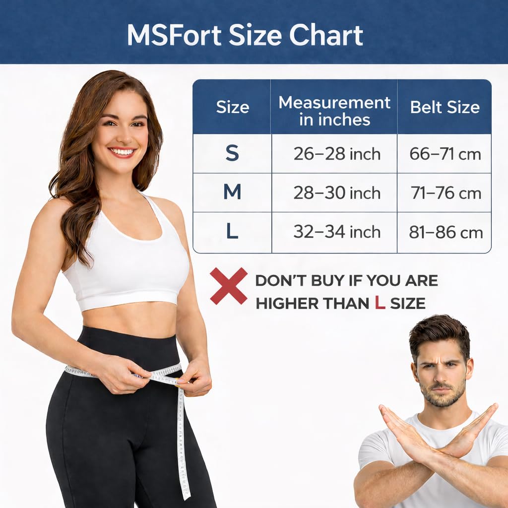 Поясничный корсет MSFORT для снятия болей в пояснице (26–34 дюйма, S–L) | Регулируемый пояснично-крестцовый корсет при ишиасе, для поддержки позвоночника и ежедневного комфорта