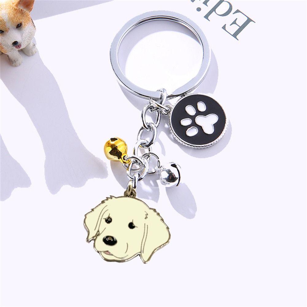 Enamel Golden Retriever Maltese Animal Bell Pet Keyring Pet Keychain Dog Keychain Dog Pendant