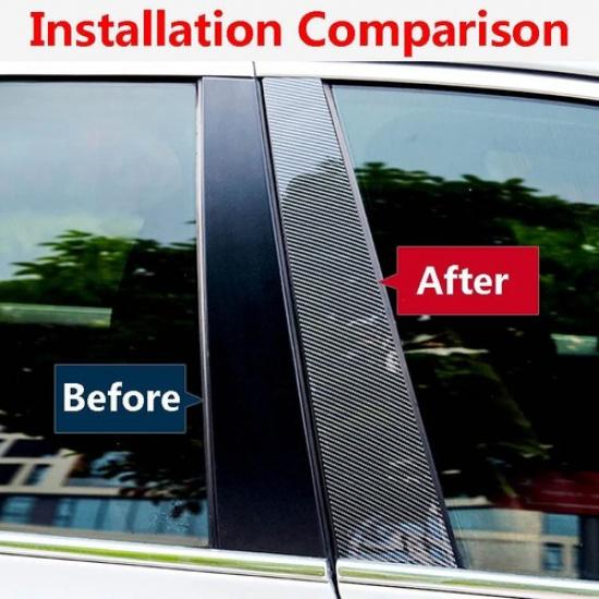 6pcs Carbon Style Pillar Posts Window Trim Cover Fits Infiniti G35 G37 2002-2013