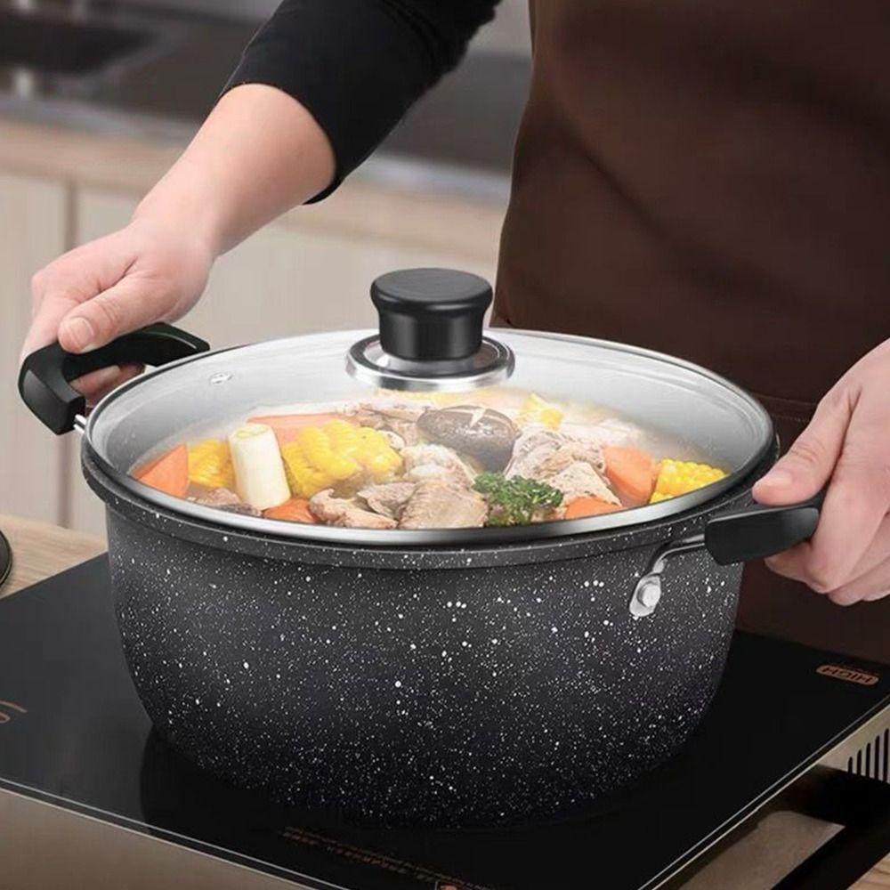 Non-stick Soup Pot Two Ears Kitchen Cooking Universal Cookware Gas Induction Cooker