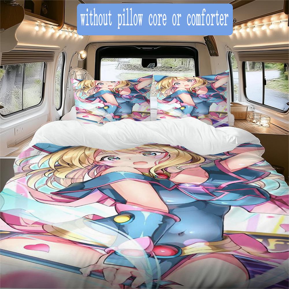 Magician Girl Pattern Bedding,Quilt Set Quilt Cover Pillowcase Home Birthday Gift (1*duvet cover+2*pillowcase,without core)SSJT0917227