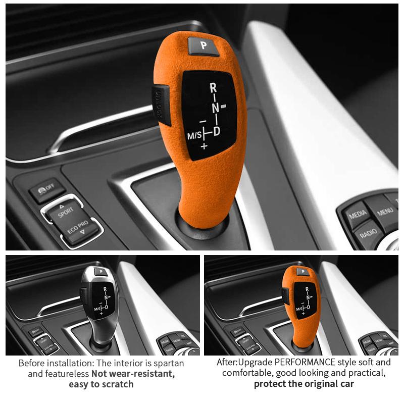 Made of Alcantara For BMW 3er F30 F31 3GT F34 F35 Car Gear Shift Knob Shifter Boot Trim Stickers Interior Tuning Accessories