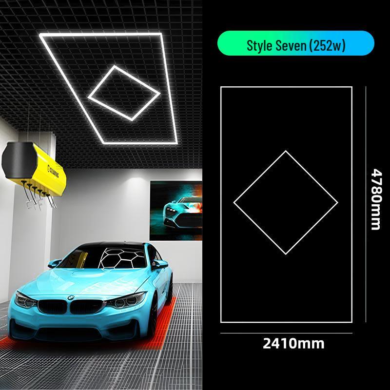 Hexagonal Waterproof LED Honeycomb Lamp for Gyms, Barbershops, and Car Washes.