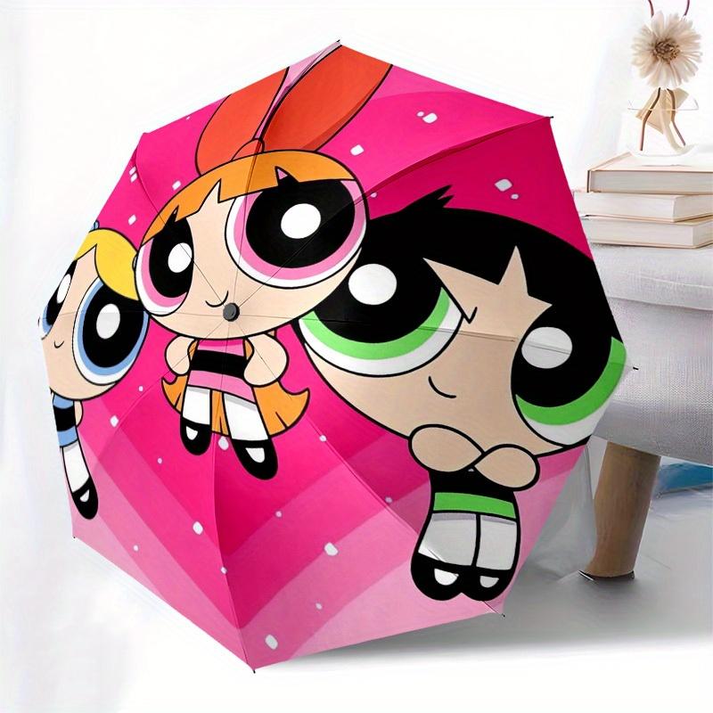 1pc Powerpuff Girls, Cartoon Characters Themed High-quality Umbrella,Automatic Opening and Closing Umbrella,Multi-functional Umbrella G0811059