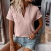 Women's Color V,Neck Striped Casual Short,Sleeve T,Shirt