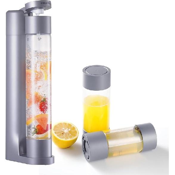 Машина для газирования воды, Сифон и карбонатор для напитков, Диспенсер для газирования содовой, Машина-карбонатор с 2 бутылками без BPA, Совместим с