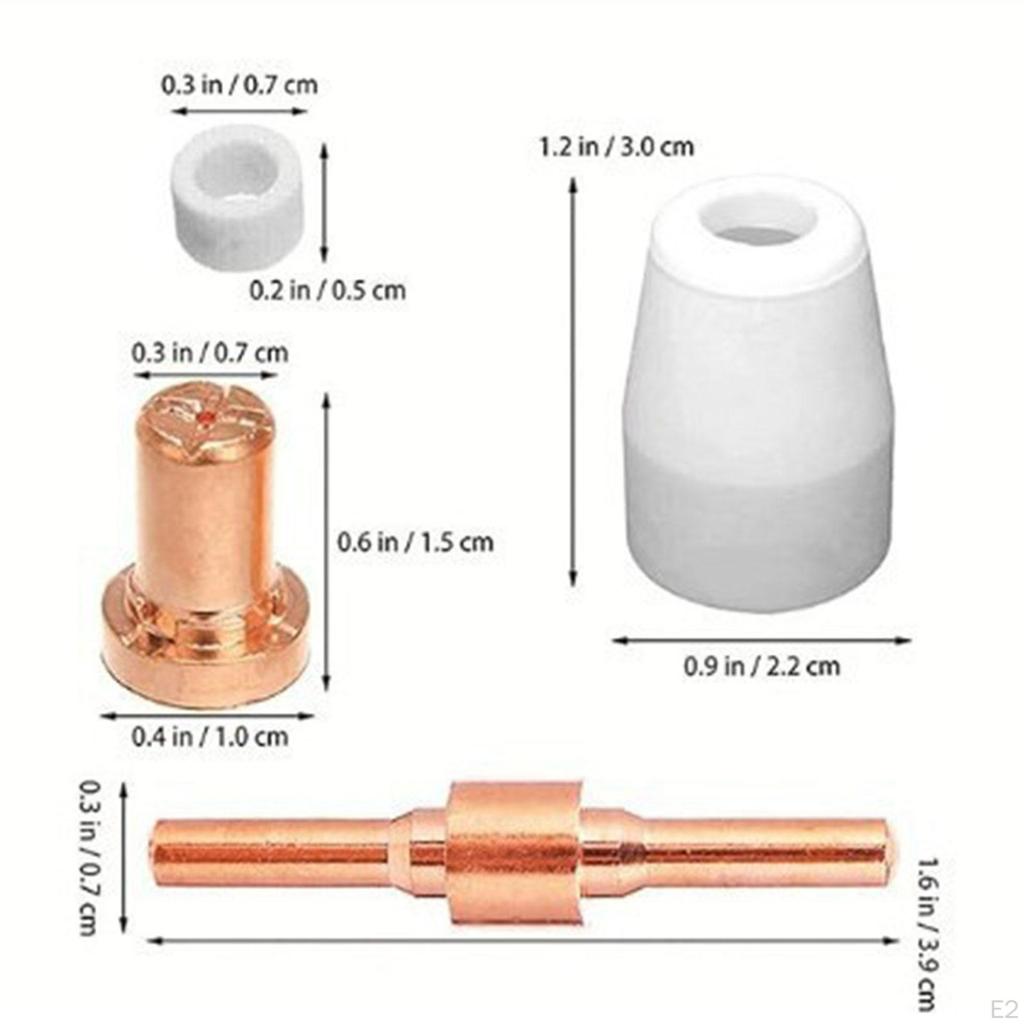 60 Pieces Cutting Nozzle Consumables Parts Professional Air -45 Ct518 -40