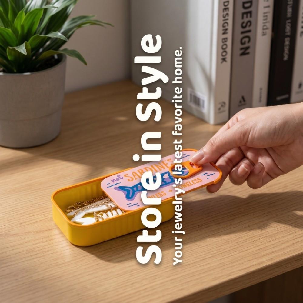 Multi Functional Sardine Tin Jewelry Box 3D Printed Jewelry Display Organizer Gift Box