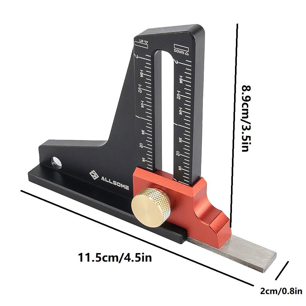 Allsome 1 шт. Измеритель высоты, глубиномер, измеритель настройки деревообрабатывающего инструмента для настольной пилы, фрезерного станка, настольной сверлильного станка, ленточной пилы