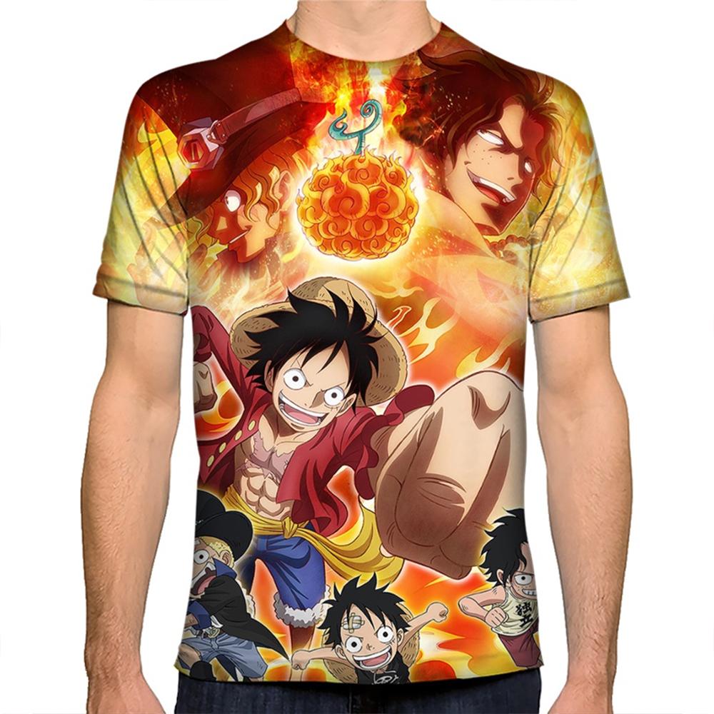 Летняя мода креативность Луффи 3D печать горячая личность модная крутая рубашка с короткими рукавами