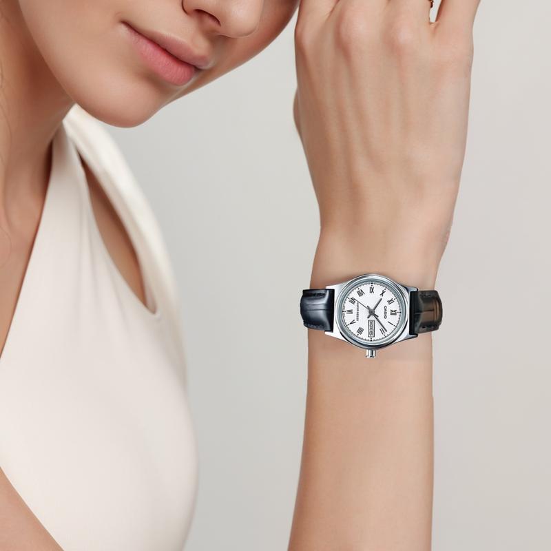 Casio Бизнес простой мода классика стрелки римская шкала дата день отображение маленький циферблат водонепроницаемый кварцевый механизм кожаный ремешок японский LTP-V006L-7B