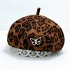 1 шт., модная хлопковая кепка в стиле досуга, универсальная восьмиугольная шляпа с леопардовым принтом, аксессуары в виде бабочки