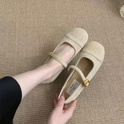 Неглубокие одинарные туфли женские весна 2025 новые французские ретро нежные феи Мэри Джейн женские туфли на плоской подошве обувь-бини