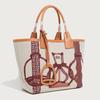 2024 Autumn/Winter All-Match Printed Canvas Tote Bag - Fashionable, Textured, Handmade Shoulder Bag for Women