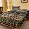 1 Simple Modern Bohemia Printed Matte Fitted Sheet, Bedroom Printed Bed Cover, Bedding (Excluding Pillowcases)