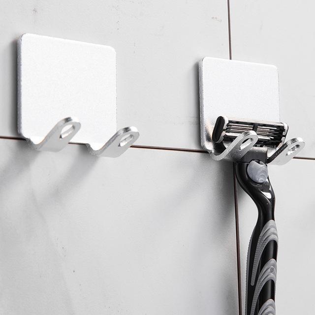 2 шт. держатель для бритвы без удара, крючок для хранения, настенная мужская полка для бритья, полка для бритвы в ванной, настенная полка для бритвы, аксессуары для ванной комнаты