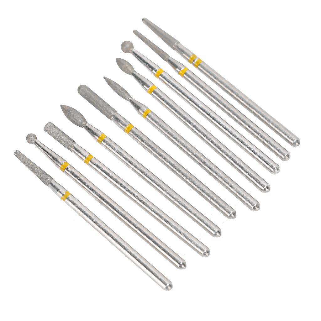10Pcs Nail Drill Bits Milling Burr Grinder Multi Shape Removal Polishing Manicure Tools
